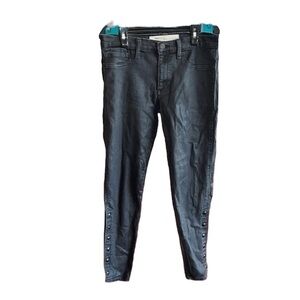Gap jeans black with a layer of shine leather like look over cotton / polyester